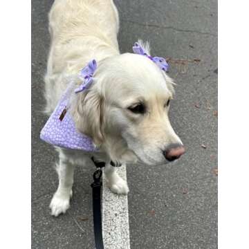 Lionet Paws Spring Daisy Dog Bandana Washable Cotton Handkerchief Scarf Triangle Bandana for Small Medium Large Dogs Girl Boy