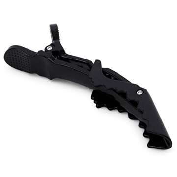 Hair Tamer Black Croc Hair Styling Clips - 12 Pack