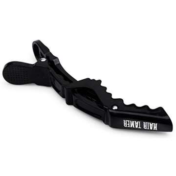 Hair Tamer Black Croc Hair Styling Clips - 12 Pack