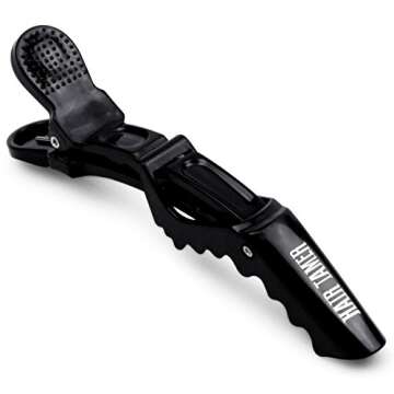 Hair Tamer Black Croc Hair Styling Clips - 12 Pack