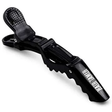 Hair Tamer Black Croc Hair Styling Clips - 12 Pack