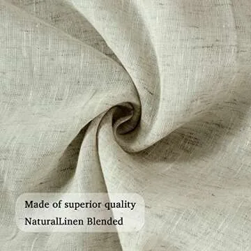 Turquoize White Linen Sheer Curtains Natural Linen Semi Sheer Curtains White 96 Inches Long Light Filtering Burlap Curtains 2 Panels Rod Pocket Window Treatments Drapes, Privacy Assured, Natural