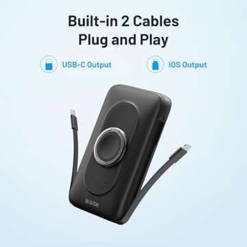 BLAVOR MagSafe Portable Charger 10000mAh with Built-in Cables