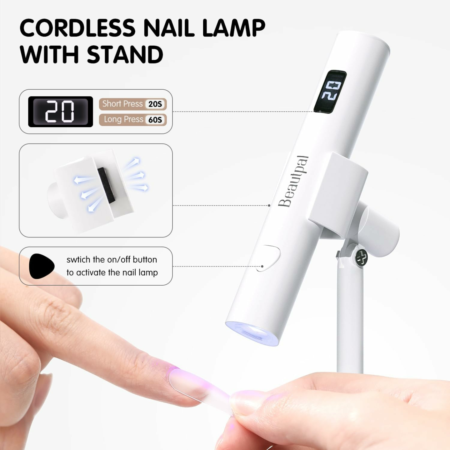 UV Nail Dryer with Magnetic Stand & LCD for Gel Nails