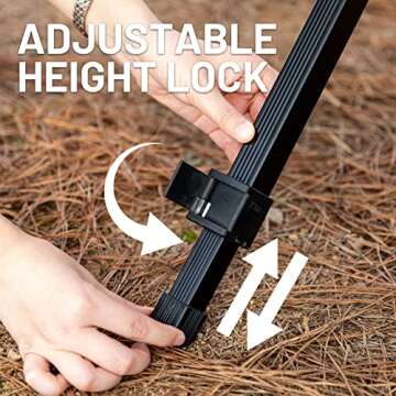 TIMBER RIDGE Folding Camping Table Adjustable Height, 4-6 Person Lightweight Aluminum Roll-up Table for Camping Outdoor Picnic BBQ Backyard Party Support 110lbs