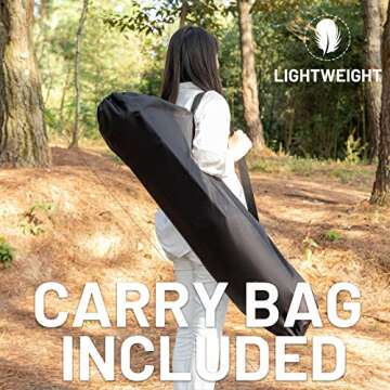 TIMBER RIDGE Folding Camping Table Adjustable Height, 4-6 Person Lightweight Aluminum Roll-up Table for Camping Outdoor Picnic BBQ Backyard Party Support 110lbs