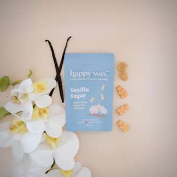 Happy Wax Vanilla Lovers Scented Natural Soy Wax Melts – 6 Ounces of Flame Free Wax Perfect for Mixing Melts in Your Scented Wax Warmer, Cute Bear Shapes with Over 150 Hours of Burn Time, Made in USA