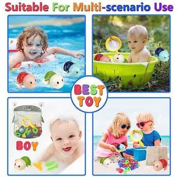 Bath Toys for Toddlers 1-3 - Mold Free Bath Toys Baby Pool Toys Toddler Age 1-2-4 Bath Toys for Infants 6-12 Months 1 2 3 4 Year Old Girl Boys Gifts Wind-Up Bathtub Toys for Baby Water Tub Toys