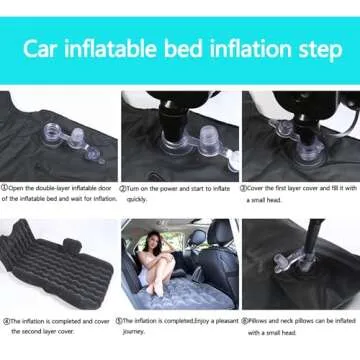 Onirii Inflatable Car Air Mattress Back Seat Bed,Car Beds Thickened Car Camping Air Mattress Bed with Air Pump,Blow Up Bed Portable Car Travel Mattress,Car Sleeping Bed for Car Universal SUV
