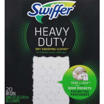 Swiffer Sweeper Heavy Duty Multi-Surface Dry Cloth Refills for Cleaning, 20 Count