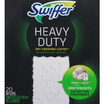 Swiffer Sweeper Heavy Duty Multi-Surface Dry Cloth Refills for Cleaning, 20 Count