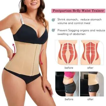 LODAY 2 in 1 Postpartum Recovery Belt,Body Wraps Works for Tighten Loose Skin(XL,Beige 1)