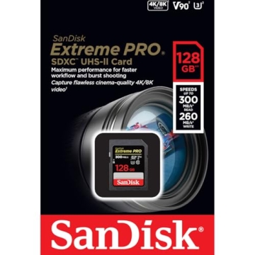 SanDisk 128GB Extreme PRO UHS-II SD Card for Professionals