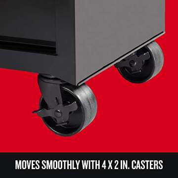 CRAFTSMAN Tool Chest with Drawer Liner Roll, 26-Inch, Rolling,, 4 Drawer, Black (CMST82765BK)