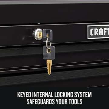 CRAFTSMAN Tool Chest with Drawer Liner Roll, 26-Inch, Rolling,, 4 Drawer, Black (CMST82765BK)