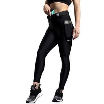We The People Holsters - Defender Tactical Leggings with Pockets - Concealed Carry Pants for Women - Black - S
