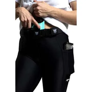We The People Holsters - Defender Tactical Leggings with Pockets - Concealed Carry Pants for Women - Black - S