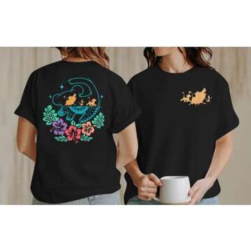 ASTANFY Magic Tshirts Animal Shirts: Women Friends Shirt Oversized Graphic Tees Casual Short Sleeve Tops Summer Black