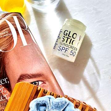 Supergoop! Glow Stick, 1.23 oz - SPF 50 PA++++ Dry Oil Sunscreen Stick for Face & Body - Brightens & Hydrates for a Healthy Glow - Mess-Free, Travel-Friendly SPF