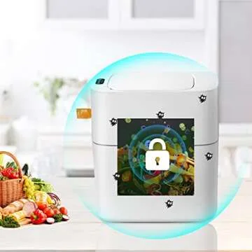 JOYBOS Bathroom Trash Cans,3.5 Gallon Automatic Small Bathroom Garbage Can, Slim Motion Sensor Plastic Narrow Trash Bin for Bedroom,Office,RV White