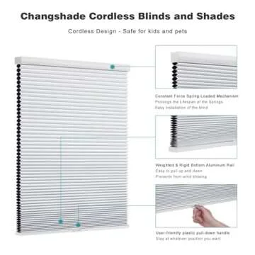 Changshade Cordless Blackout Cellular Shades for Home