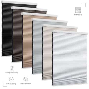Changshade Cordless Blackout Cellular Shade, Honeycomb Shade with The Diameter of 1.5 inch Honeycombs, Room Darkening Pleated Window Shade for Bedroom, Children Room, 30 inches Wide, White CEL30WT72C