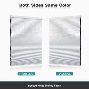Changshade Cordless Blackout Cellular Shade, Honeycomb Shade with The Diameter of 1.5 inch Honeycombs, Room Darkening Pleated Window Shade for Bedroom, Children Room, 30 inches Wide, White CEL30WT72C