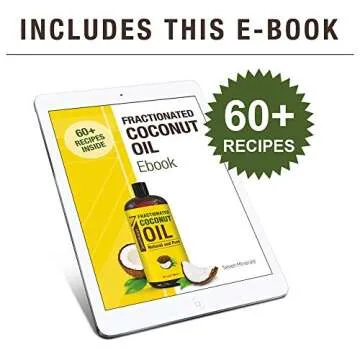 Seven Minerals, Pure Fractionated Coconut Oil - Big 32 fl oz Bottle - Non-GMO, 100% Natural, Lightweight Massage Oil for Massage Therapy on Skin, Hair, More - Perfect Carrier Oil for Essential Oils