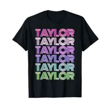 Retro 80s TAYLOR Name T-Shirt for Family & Friends - Vintage Design
