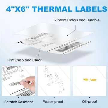MaxGear Direct Thermal Shipping Labels - 4000 Pcs