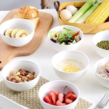 MALACASA 16 Ounce Porcelain Bowls Set of 8 for Serving