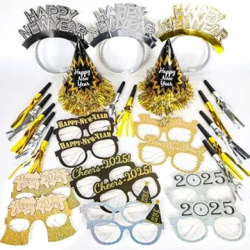 New Year’s Eve Party Supplies Kit 2025 - 36 Pieces