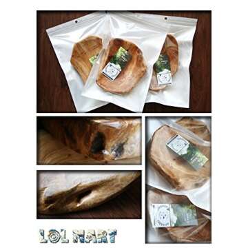 LOL MART Food Storage Root Carving Natural Wood Crafts Serving Tray(The length 6.5~9inch)