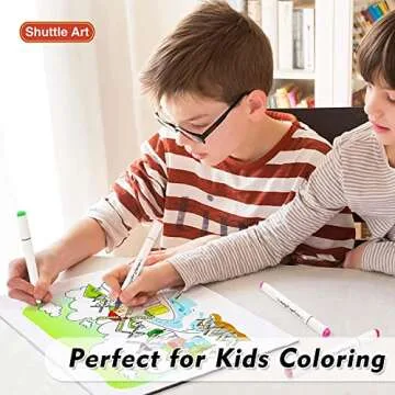 Shuttle Art 51 Colors Dual Tip Alcohol Based Art Markers, 50 Colors plus 1 Blender Permanent Marker Pens Highlighters with Case Perfect for Illustration Adult Coloring Sketching and Card Making…