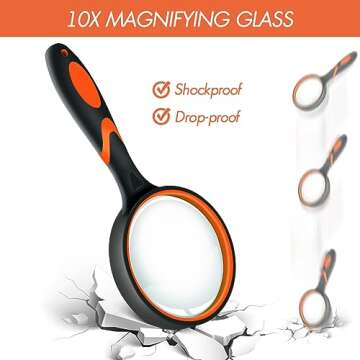 Leffis 4 Pack Magnifying Glass for Kids and Seniors