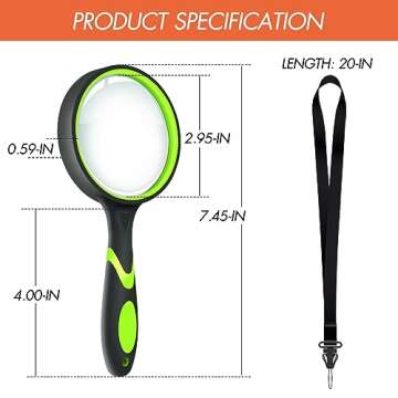 Leffis 4 Pack Magnifying Glass for Kids and Seniors