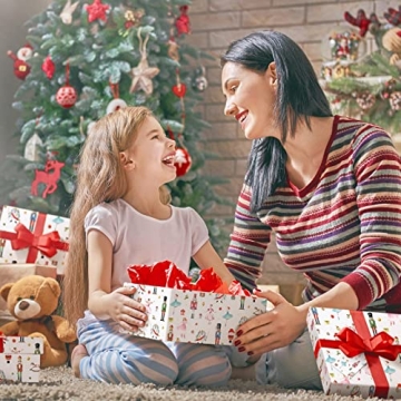 Nutcracker Christmas Gift Wrapping Paper Set - 15 Sheets & Tags