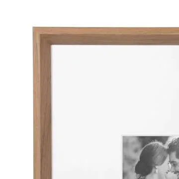Kate and Laurel Calter Modern Wall Picture Frame Set of 3, 16x20 matted to 8x10, Brown, Modern Three-Piece Frame Set for Gallery Wall Frame Set in Living Room Wall Decor
