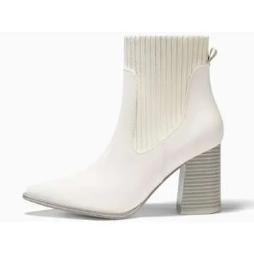 Coutgo Stylish Pointed Toe Ankle Boots for Women