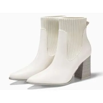 Coutgo Stylish Pointed Toe Ankle Boots for Women