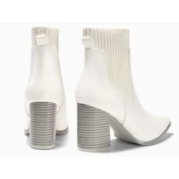 Coutgo Stylish Pointed Toe Ankle Boots for Women