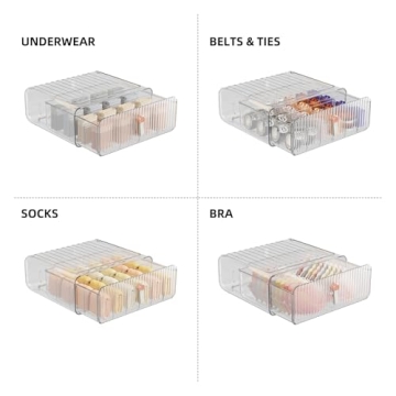 MSHOMELY Underwear Organizer with 24 Stackable Compartments