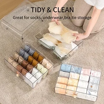MSHOMELY Underwear Organizer with 24 Stackable Compartments