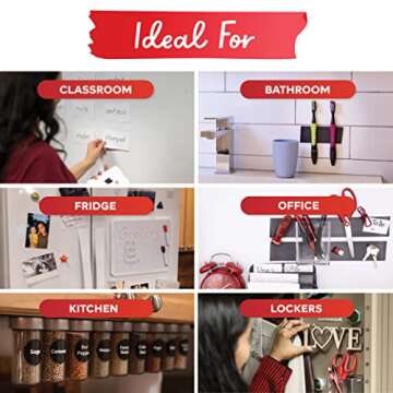 XFasten Strong Magnetic Tape for Whiteboard, 2-Inch X 10-Foot Magnetic Tape Strips with Adhesive Backing, Magnetic Tape Heavy Duty for Walls, DIY, Office, Flexible Magnetic Tape Roll for Classroom