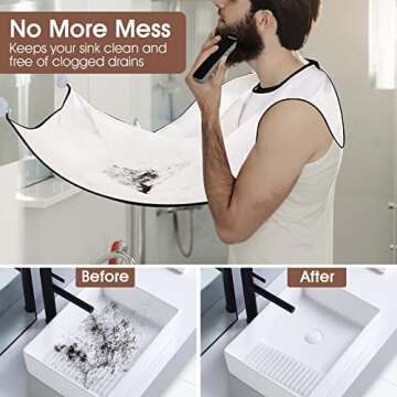 Beard Bib Apron Cape Trimmer Hair Catcher for Men