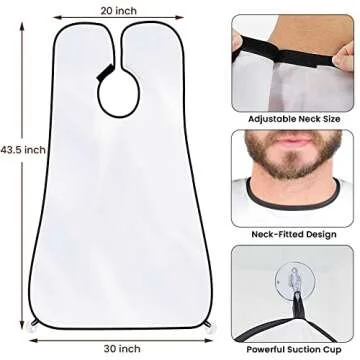Beard Bib Apron Cape Trimmer Hair Catcher for Men