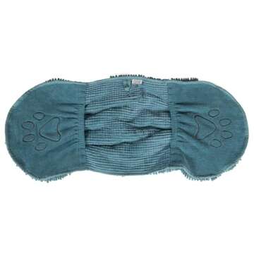 Dog Gone Smart The Dirty Dog Shammy - Fast Drying Plush Shammy Towel with Dual Hand Pockets and Elastic - Super Absorbent Microfiber and Machine Washable - Pacific Blue