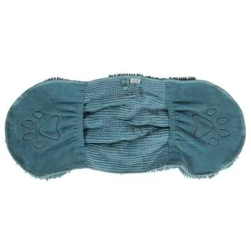 Dog Gone Smart The Dirty Dog Shammy - Fast Drying Plush Shammy Towel with Dual Hand Pockets and Elastic - Super Absorbent Microfiber and Machine Washable - Pacific Blue