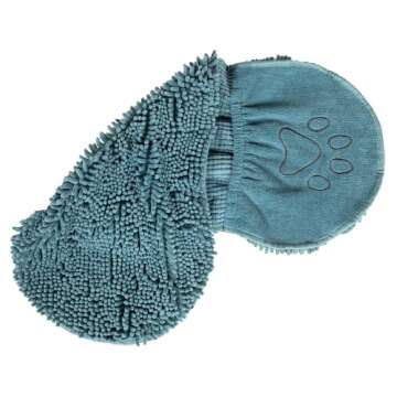 Dog Gone Smart The Dirty Dog Shammy - Fast Drying Plush Shammy Towel with Dual Hand Pockets and Elastic - Super Absorbent Microfiber and Machine Washable - Pacific Blue