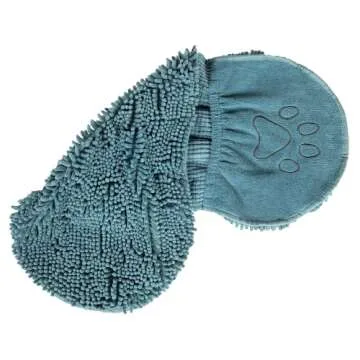 Dog Gone Smart The Dirty Dog Shammy - Fast Drying Plush Shammy Towel with Dual Hand Pockets and Elastic - Super Absorbent Microfiber and Machine Washable - Pacific Blue